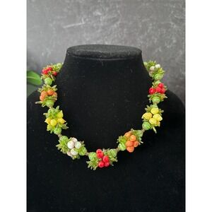 Vintage Venetian Murano Glass Fruit Salad Necklace – 1950s Italian Blown Glass